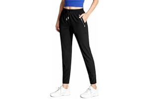 Stretch Active Pants for Women – Ultra Stretch Quick Dry Ice Silk Lightweight Breathable Pants with Pockets for Women Over 50