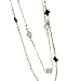 Gaosaili Womens Long Pearl With White Black Clover Sweater Charming Necklace