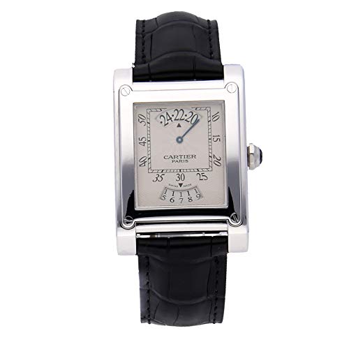 Cartier Tank A Vis Mechanical (Hand-Winding) White Dial Mens Watch W1533451 (Certified Pre-Owned)