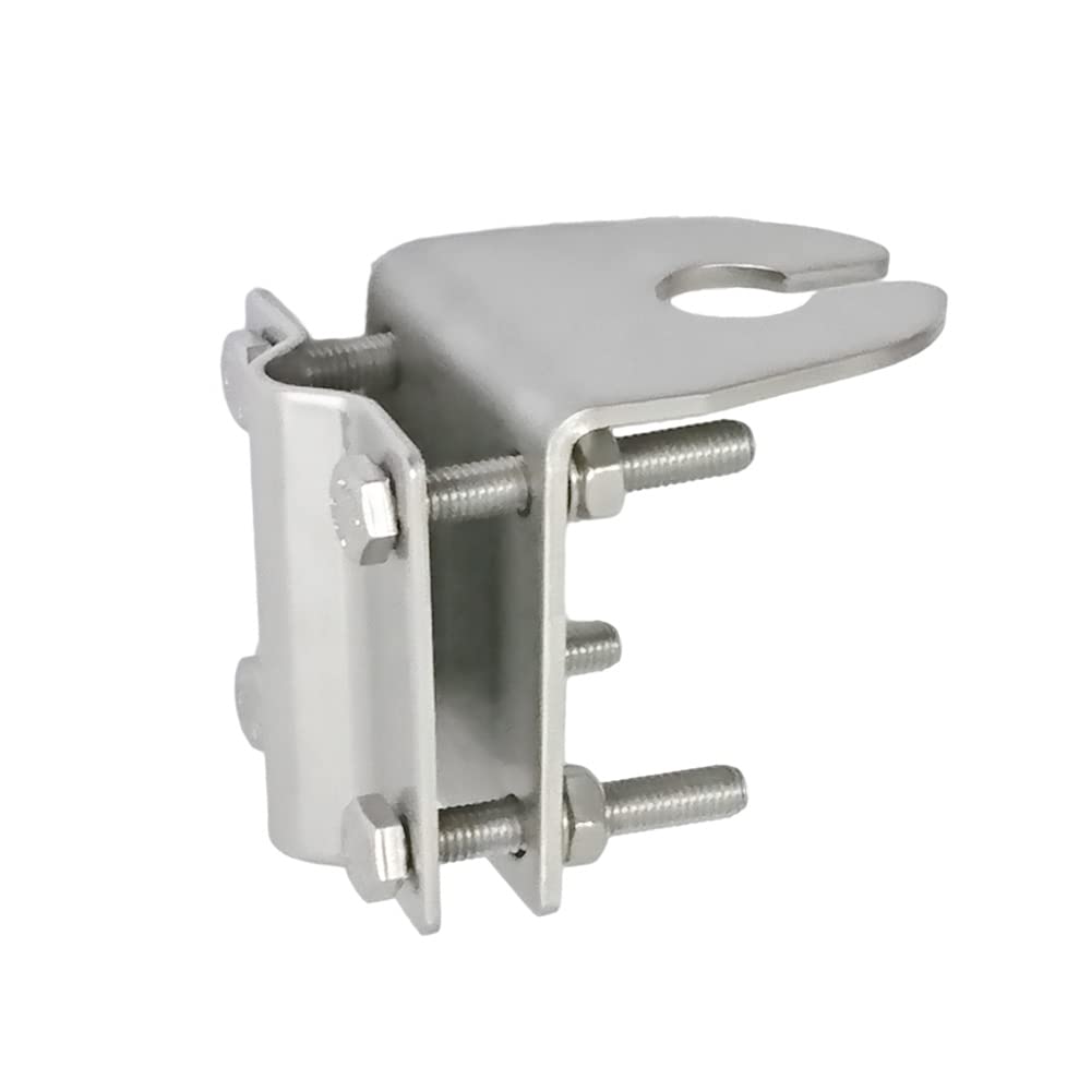 Truck Antenna Mirror Mount Bracket by Heavy Duty Stainless Steel Side Rail Mast Clamp Mount Accepted UHF-F, SO-239, 3/8" x 24 CB Stud, N-Female Connector for Amateur Ham, CB, TV, Mobile Antenna