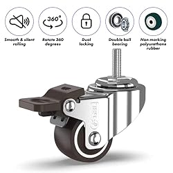 GBL Heavy Duty Swivel Casters with 4 Brakes + Bolts