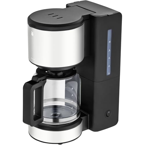 WMF Stelio Aroma Filter Coffee Maker with Glass Carafe, Filter Coffee, 10 Cups, Stainless Steel Coffee Maker, Drip Resistant, Heating Plate, Auto Shut Off, 1000 W, Matte Grey