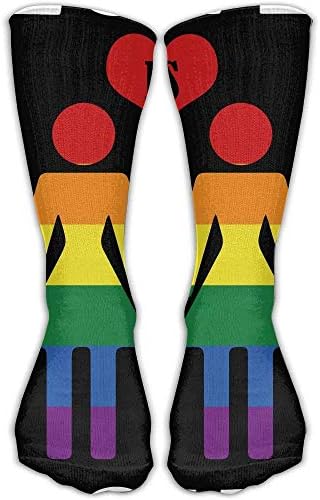KCOUU Classics Compression Socks Love Is Love Gay & Lesbian Pride Black Personalized Sport Athletic 30cm Long Crew Socks For Men Women
