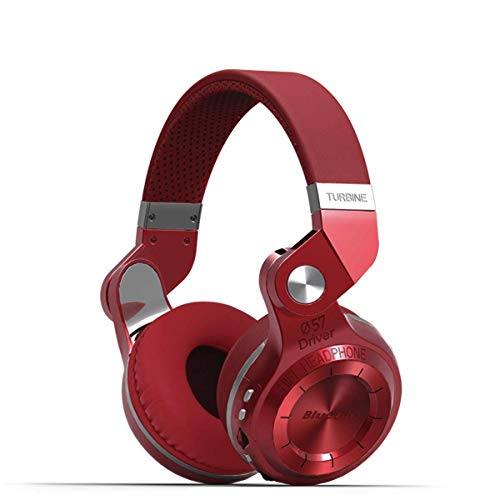 Bluedio T2 Plus Turbine Wireless Bluetooth Headphones with Mic/Micro SD Card Slot/FM Radio (Red)
