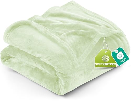 Utopia Bedding Fleece Blanket Full Size Sage Green 300GSM Luxury Fuzzy Soft Anti-Static Microfiber Bed Blanket (90x84 Inch)