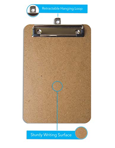 Mini Clipboard 6" x 9" (Set of 12) Memo Clipboard | Small Clipboard | ECO Friendly | Small Clipboards Pack | Mini Clipboards | Low Profile Clip, Classroom Supplies (Pen NOT Included)