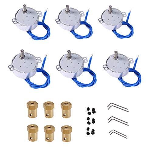 Synchronous Synchron Motor,Turntable motor, Cuptisserie/Electric motor with 7mm Flexible Coupling Connector,110V motor, 50/60Hz AC 100~127V 4W CCW/CW For Hand-Made,School Project, Model(5-6RPM)-(6PCS) - Thumbnail 7