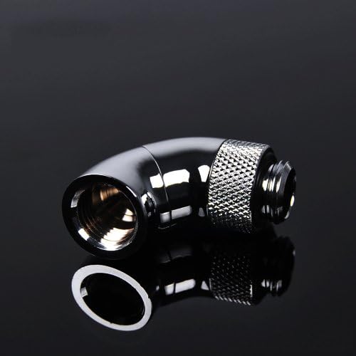 Barrow 90 Degree Angle Two Rotary Fitting Adapter G1/4 Thread Male to Female Chrome Version