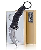 Anginstar® Tactical Survival Combat Defence Claw Folding Pocket Knife with Sharp Blade for Outdoor Survival Hiking Camping Hunting (Black handle + silver blade)