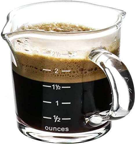 QWORK Espresso Shot Glass with Handle, 2 Pack