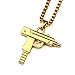 Meiligo Fashion Womens Mens Zinc Alloy Hip-hop Machine Gun Necklace Hand Gun Pistol Pendant