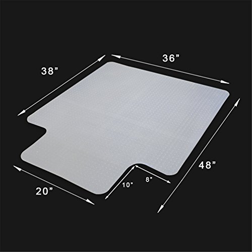 image for F2C 2 Packs 48-Inch by 36-Inch 3MM Plastic Floor Office Chair Mat Clea