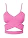 Choies Women's Cut Out Cross Spaghetti Strap Cropped Vest,Small,Pink