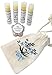 Travel Size Solid Perfume Kit - Lavender, Lavender Vanilla, Patchouli+Jasmine+Tangerine, Passion Fruit & Plumeria, Jasmine - Set of 5 Natural Fragrances, Embroidered Cotton Bag