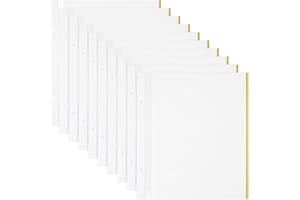 AHANDMAKER 10 Sheets Self Adhesive Refill Pages, 12.4x10.5 Photo Album Self-Stick Inner Page 2 Hole Scrapbook Expansion Page Refill Protectors for Archival Photo Album Wedding Birthday Gift, White