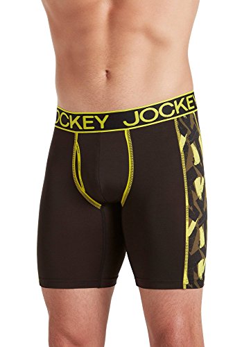 Jockey Men's Underwear Sport Stretch Tech Performance Boxer Brief, spring green, XL