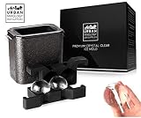 Crystal-clear ice ball maker for the home bartender. Make 2 perfectly clear, slow-melting 2.35" ice spheres for your cocktails & whiskeys!