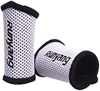 Preferhouse Basketall Finger Sleeve Support Sports Finger Protect Wear Nylon Mesh 2 Pcs M White