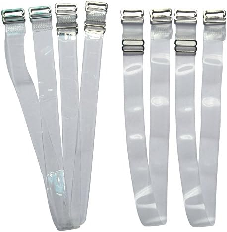 10MM Invisible Adjustable Clear Transparent Bra Straps Replacement -Metal Hook