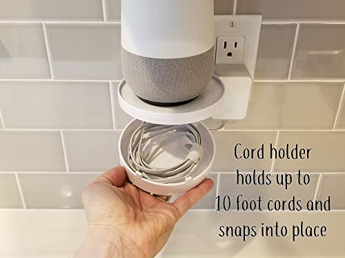 The Easy Outlet Shelf Round Dot 4th Gen and Show 5 - Installs in Seconds - Hidden Cord Cable Storage Management - Award Winning Design