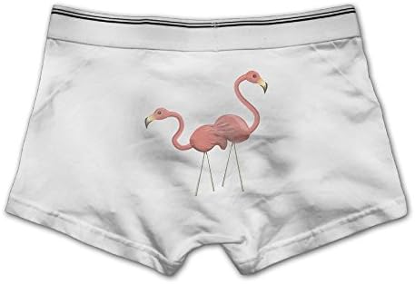 Unhuangs Cartoon Flamingos Men's Low Waists And High Waists, Shorts, Tights, And Short Fiber Underwear 3X White
