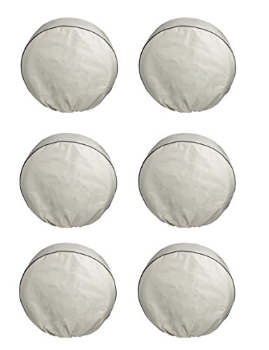 RORAIMA Signature 6 PCS RV Tire Cover Protect Your RV,Camper, SUV, Keep Your Truck Tire away from UV Rays or High Tempreture, Fits Tire Diameter 23"-25.75" Beige Color