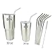 Giorefix Hulless Stainless Steel Drinking Straws 10.5 Inch Bent, 4pcs Reusable Drinking Metal Straws for 30 oz Tumbler and 20 oz Tumbler, 1 Cleaning Brush Included.