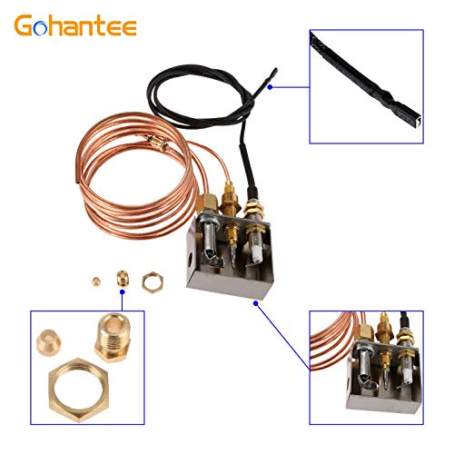 gohantee Propane Gas Part Pilot Burner Assembly Safety Replacement for Propane Igniter Kit Fits for Fire Pits