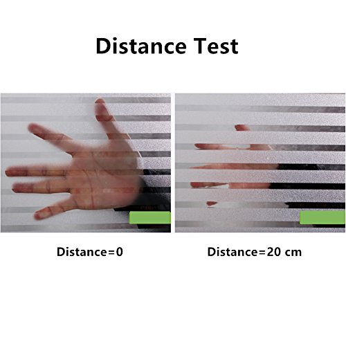 Privacy Strip Window Film Static Cling Office Glass Door Film, Non Adhesive Window Cling/Removable/Heat Control/Anti UV for Office,Meeting Room,17.5In. By 78.7In.