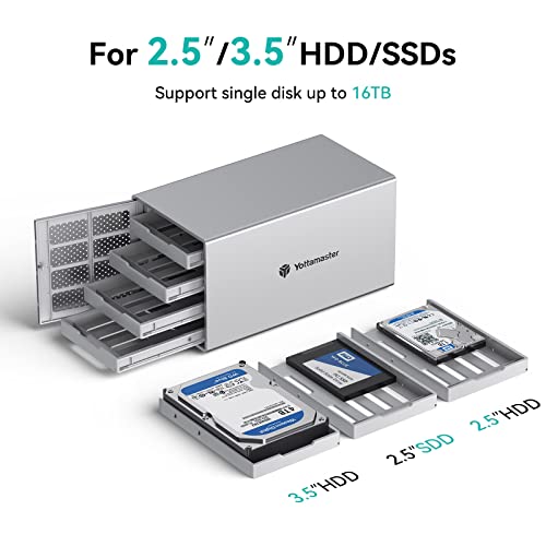 4 Bay Hard Drive Enclosure, Yottamaster Aluminum Alloy 4 Bay 2.5/3.5