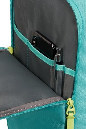 Take2Cabin - Sac Cabine Ryanair 25 x 20 x 40 cm, 24 L, 0,50 kg, Bagage à Main, Sac à Dos Avion S Sous le Siège, Turquoise/Vert (Dusty Turquoise/Lime)