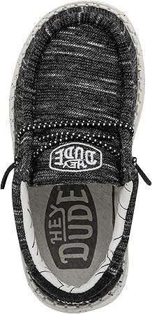 HEYDUDE Boy's Wally Youth Multiple Colors | Boy’s Shoes | Boy's Lace Up Loafers | Comfortable & Light-Weight (Black-01, US Footwear Size System, Little Kid, Men, Numeric, Medium, 11) Image
