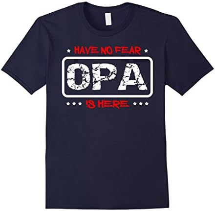 Men's Have No Fear Opa Is Here T-Shirt Special Grandpa Gift 2XL Navy