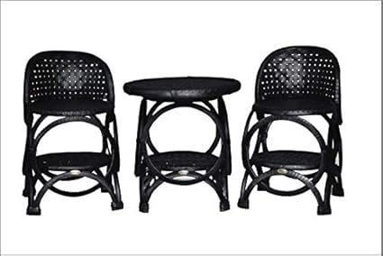 DeDzines Handcrafted High Lounge Chair with High Tea Table Set (Matte, Black) for Home Decor/Office/Garden/Corporates/Restaurant/Hotels