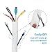 Cable Management Sleeve - CMS-01 Computer Desk Cord Organizer System - Cuttable 60 Inch Wire Hider - Flexible Cable Wrap Cover for TV PC, Network Electronics Office Home Theater(White, 5 Feet)