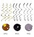 42PCS Graduation Decorations 2023 Hanging Swirls Party Supplies - Grad Star/Mortarboards/Diplomas Ceiling Foil Ornaments（Black,Silver,Gold）
