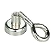 Wukong Neodymium Magnetic Hooks, Permanent, Rare Earth Magnets with Eyebolt 20 LB Pulling Forces for Refrigerator Kitchen Fridge Small Light Ceiling Hanger (18 Pack)