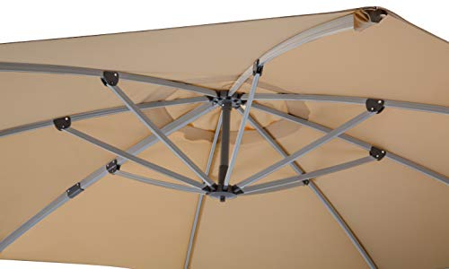 Schneider Sonnenschirm Rhodos Rondo, sand, 350 cm rund, 792-16, Gestell Aluminium, Bespannung Polyester, 22.4 kg – Bild 7
