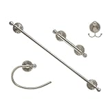 MODONA 6900-A-N Four Piece Bathroom Accessories Set Satin Nickel Victoria Series