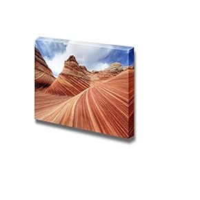Canvas Prints Wall Art - The Wave Rock Formation at North Coyote Buttes in Utah USA | Modern Wall Decor/Home Decoration Stretched Gallery Canvas Wrap Giclee Print & Ready to Hang - 12" x 18"