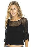 Back From Bali Womens Sheer Blouse Top Lightweight Knit Shrug Sweater Poncho