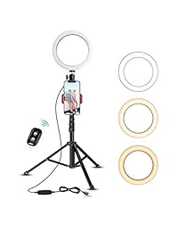 Selfie - Anillo de luz con trípode y soporte para teléfono móvil