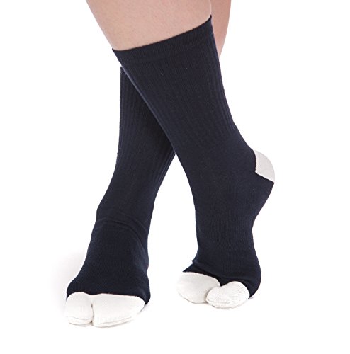V-Toe Athletic Blue & White Flip Flop Tabi Socks