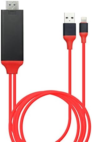 Kimwing Upgrade Lightning Digital AV Adapter for iPhone iPad iPod, No Need Personal Hotspot, WIFI, Setup (Red)