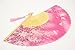 OMyTea® Women Hand Held Silk Folding Fans with Bamboo Frame - with a Fabric Sleeve for Protection for Gifts - Sakura Cherry Blossom Pattern (WZS-3)