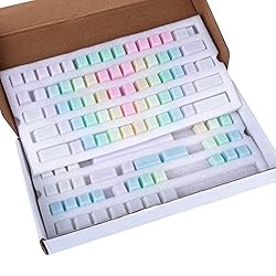 HMANE 109 Keys POM Jelly Keycaps Set, Rainbow Blank
