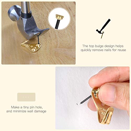 75 lbs Heavy Duty Picture Hanging Hooks, 40pcs Picture Frame Hangers