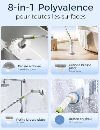 Brosse Nettoyage Electrique 5000mAh étanche IPX7 Brosse Rotative