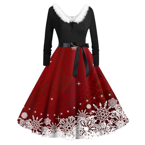 2023 Christmas Dresses for Women Long Sleeve Cocktai Swing Party Dress  Snowflake Print Cosplay Costumes Outfits in Kenya | Whizz