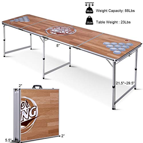 MD Group Foldable Aluminum 8' Folding Beer Pong Table - Thumbnail 4